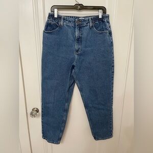 vintage L.L.Bean blue denim jeans featuring a high-rise "comfort waist"